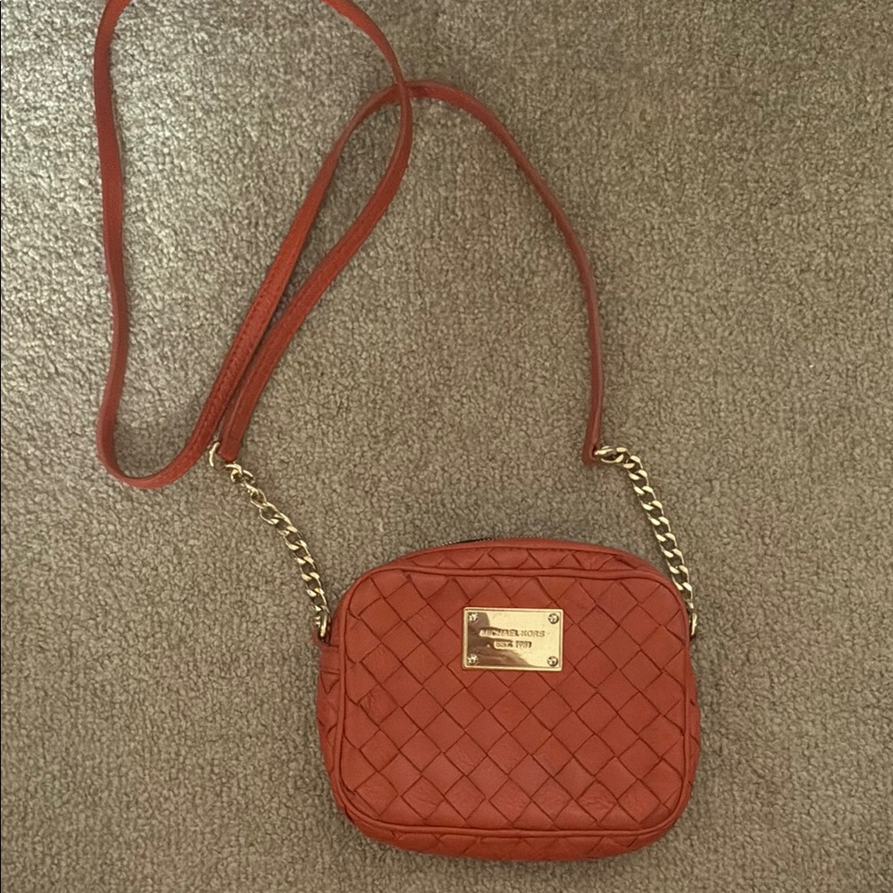 Michael Kors Red Quilted Leather Crossbody